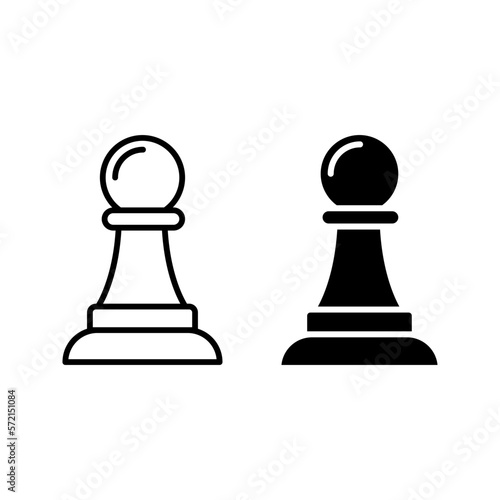 black and white chess pawn icon vector