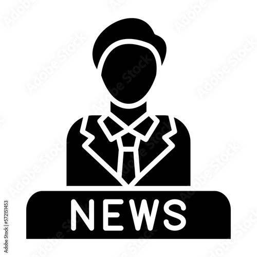 Vector Design News Anchor Icon Style