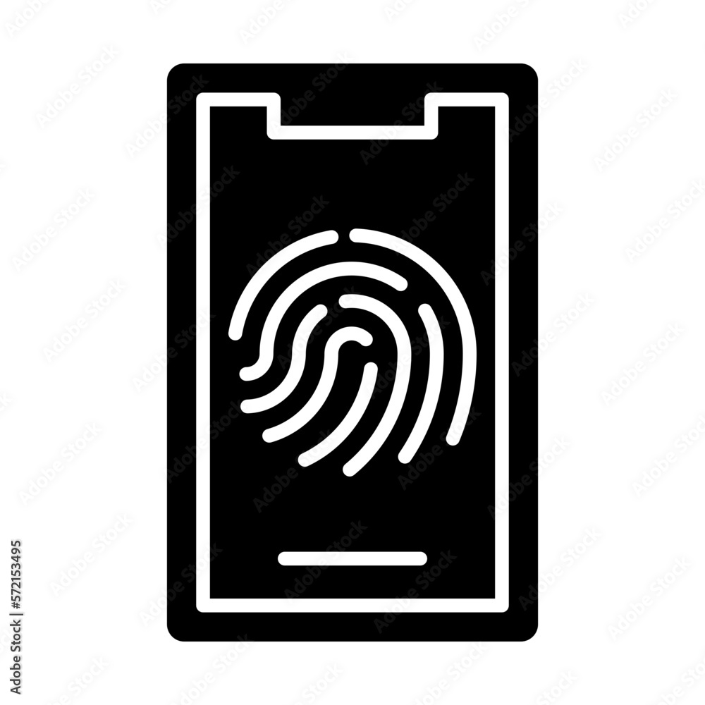 vector mobile fingerprint icon style vector mobile fingerprint icon style