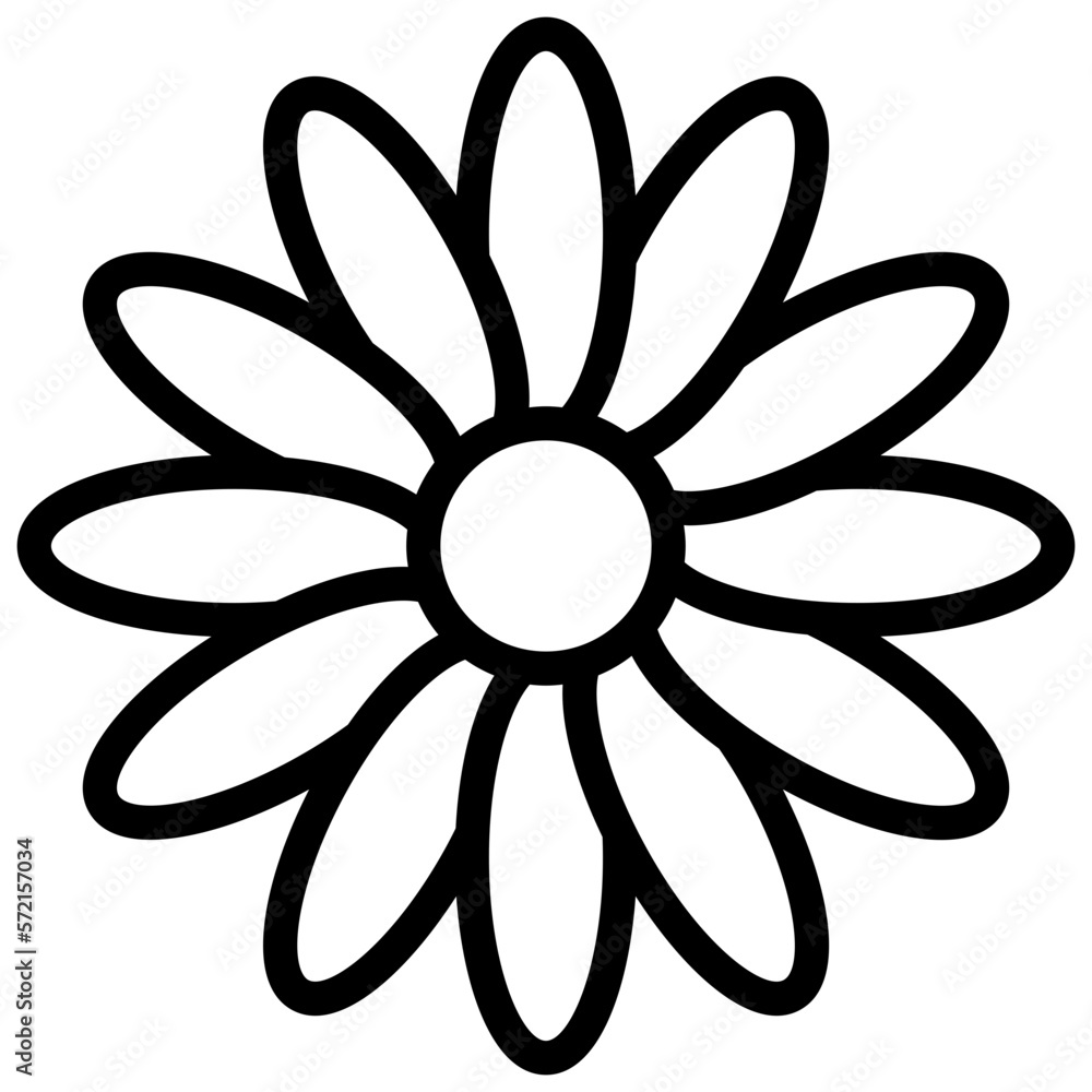 daisy flower illustration design with outline daisy flower illustration design with outline