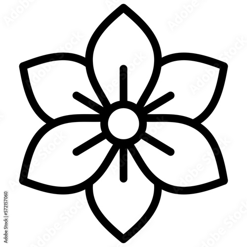 jade flower illustration design with outline