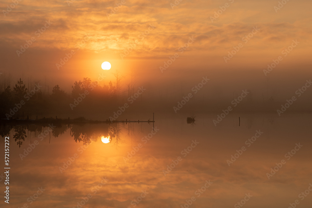 Sunrise at the reservoir