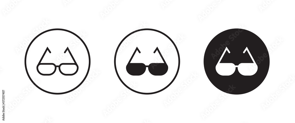 Sun Glass icon, Sunglasses Eye Frames vector symbol logo illustration, editable stroke, flat design style isolated on white Sun Glass icon, Sunglasses Eye Frames vector symbol logo illustration, editable stroke, flat design style isolated on white