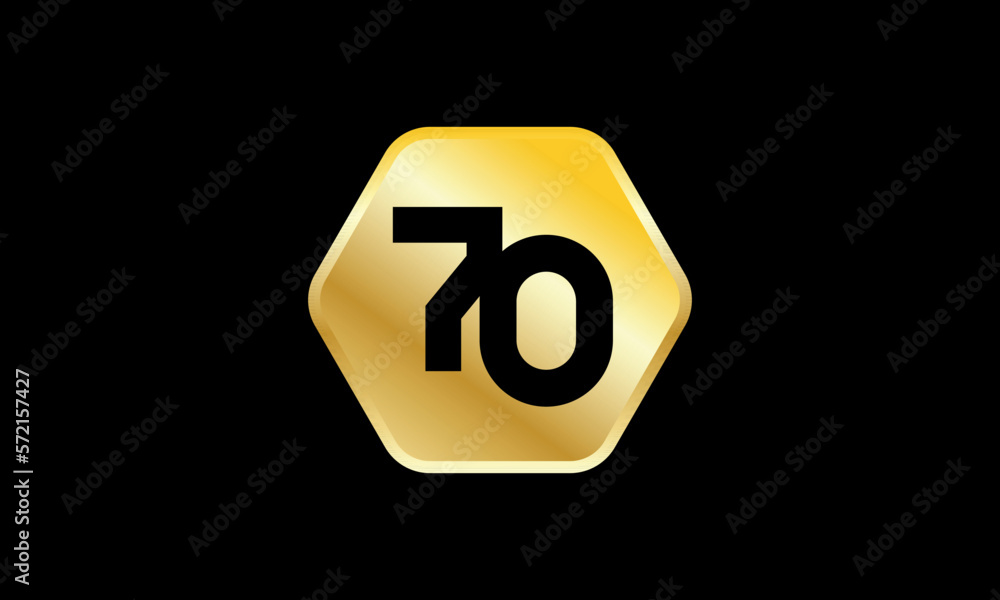 Number Gold Hexagon Elegant Business Logo Number Gold Hexagon Elegant Business Logo