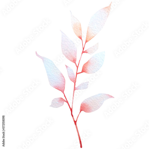 pink watercolor leaves