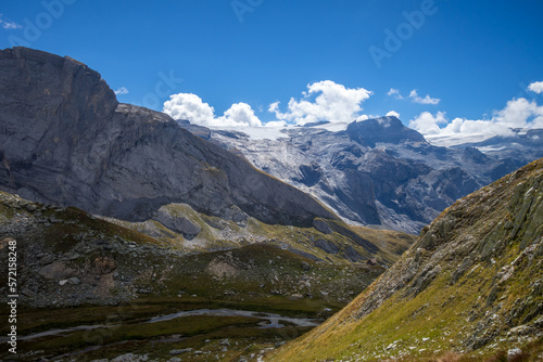 Alpine glaciers and mountains landscape in French alps © daboost