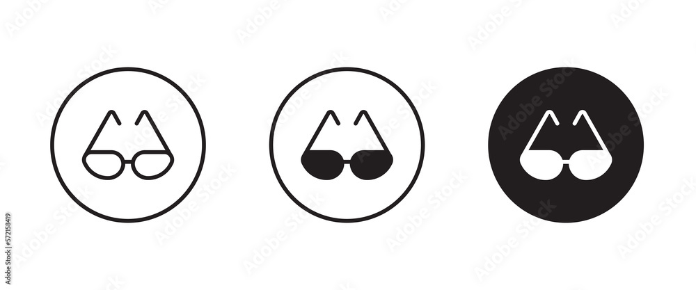 Sun Glass icon, Sunglasses Eye Frames vector symbol logo illustration, editable stroke, flat design style isolated on white Sun Glass icon, Sunglasses Eye Frames vector symbol logo illustration, editable stroke, flat design style isolated on white