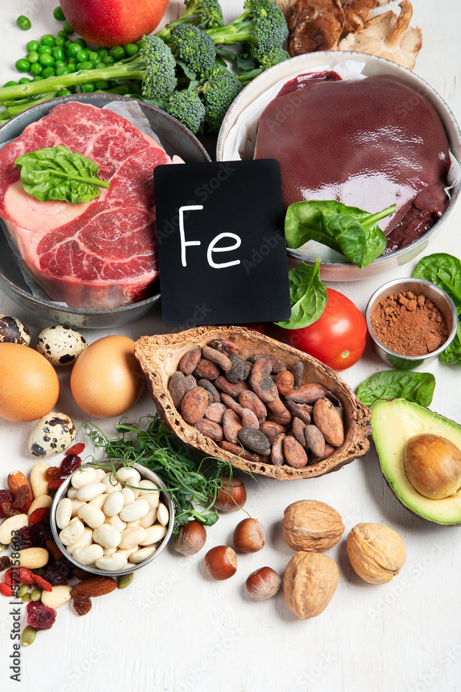Iron rich foods. Healthy eating concept. Iron rich foods. Healthy eating concept.
