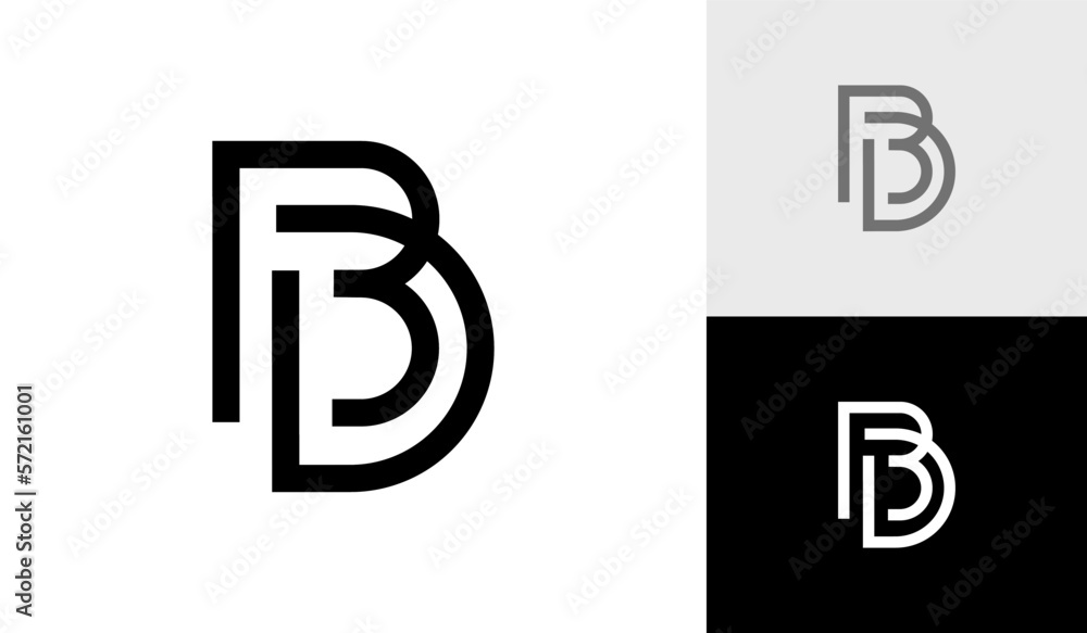Letter BD initial monogram logo design vector Letter BD initial monogram logo design vector