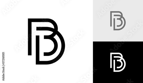 Letter BD initial monogram logo design vector