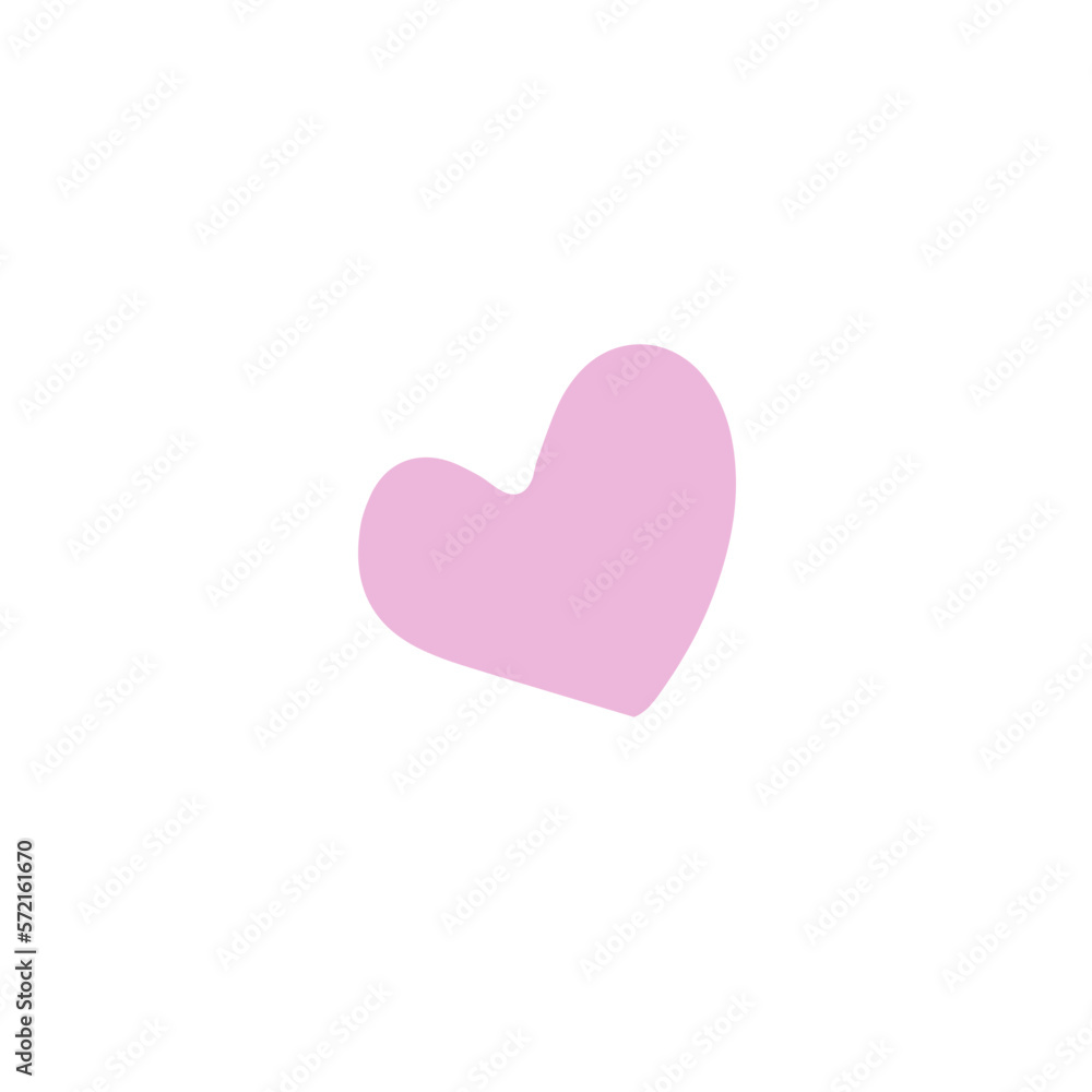 pink heart on white background