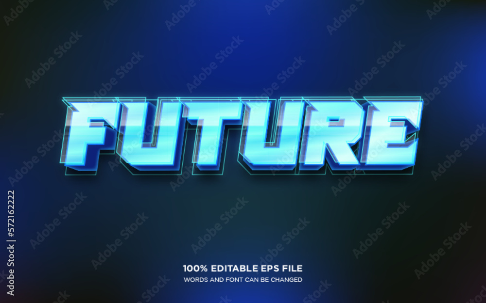 Future 3D editable text style effect