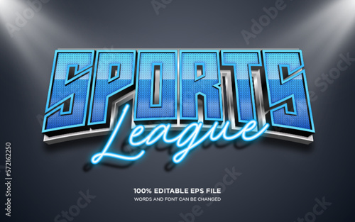 Sport league 3D editable text style effect