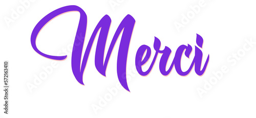 Merci - thank you written in french - violet color - picture, poster, placard, banner, postcard, card.  png
