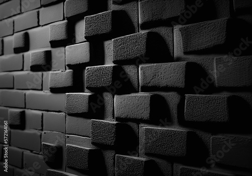 Black brick background, Brick stone, Black brick pattern, Black brick texture wall
