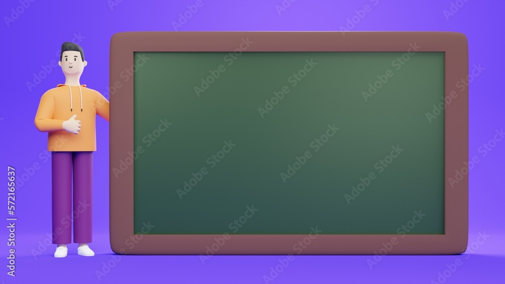 3D Man Teacher Back to School Classroom Studying Learning Chalkboard Presentation 3D Man Teacher Back to School Classroom Studying Learning Chalkboard Presentation