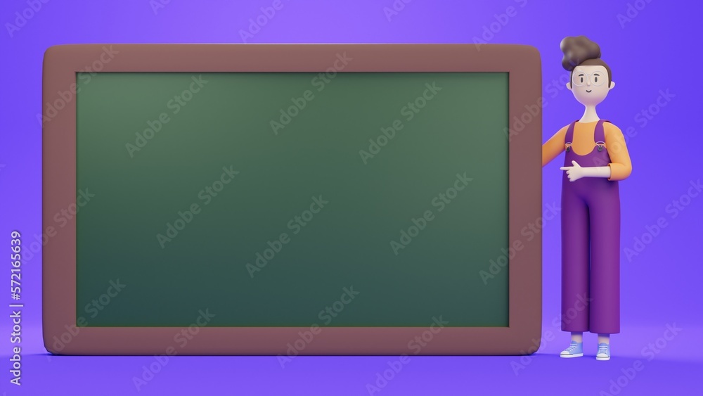 3D Woman Teacher Back to School Classroom Studying Learning Chalkboard Presentation 3D Woman Teacher Back to School Classroom Studying Learning Chalkboard Presentation