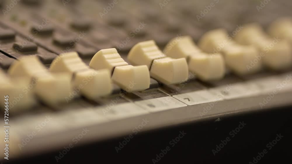 Audio sound mixer console. Sound mixing desk. Audio sound mixer console. Sound mixing desk.