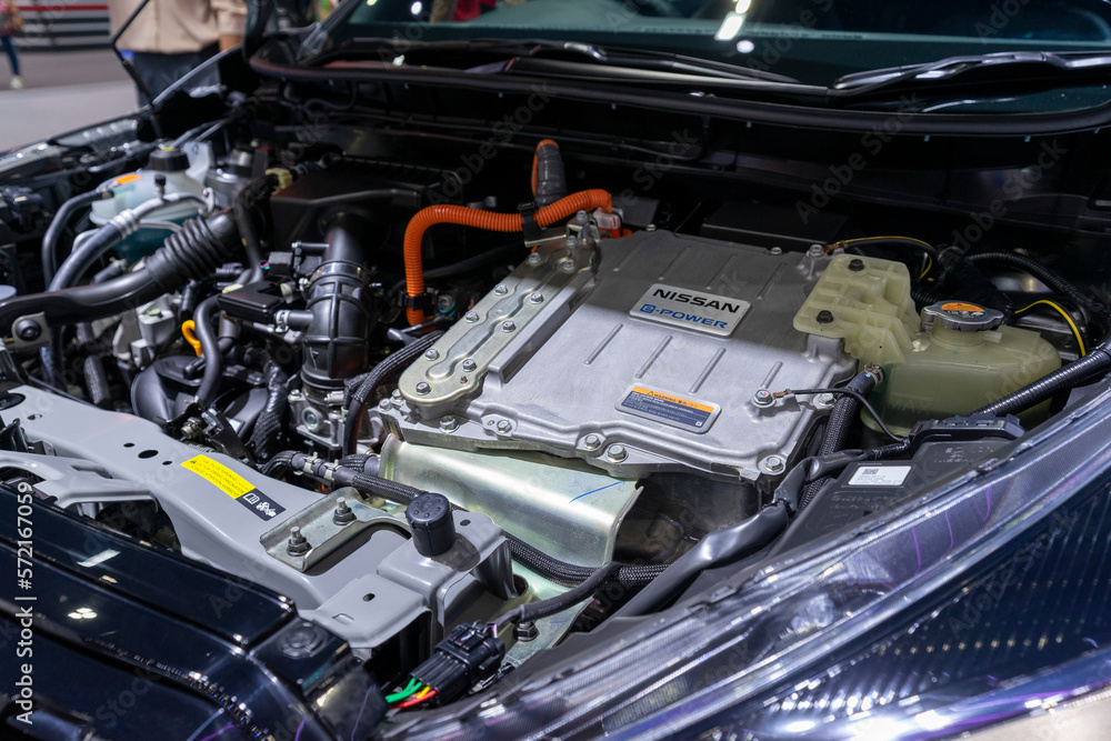 Bangkok, Thailand - Mar 31,2022 : View Of Car Engine Of NISSAN The New ...