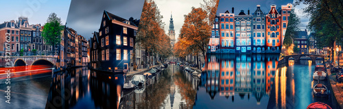 Amsterdam city, famous places collage
