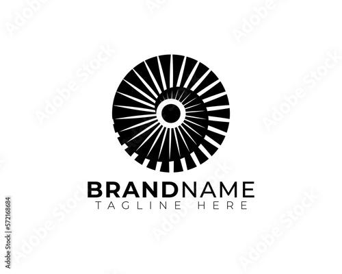 scanimation optical art multi lines of focused spiral inside circle symbol 