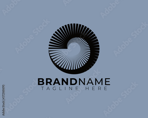 scanimation optical art multi lines of focused spiral inside circle symbol 