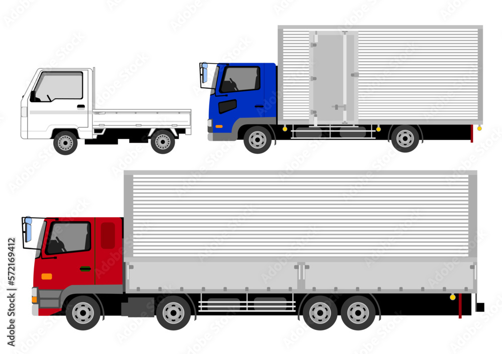軽トラックと中型トラックと大型トラック 軽トラックと中型トラックと大型トラック