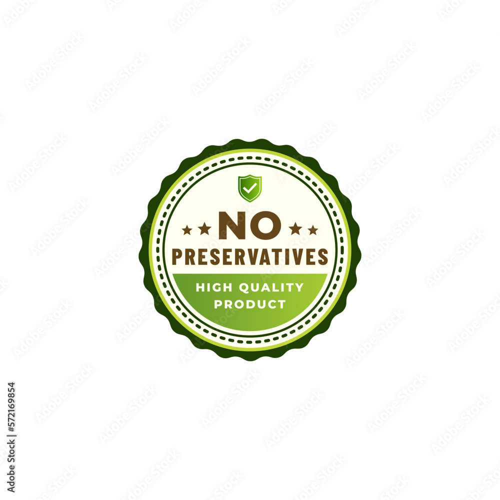 No preservatives label or No preservatives seal vector isolated on