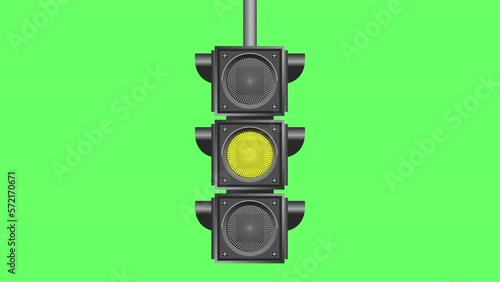 traffic light on a green background