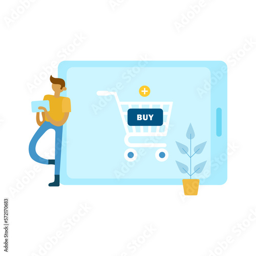Shopping On Tablet Composition