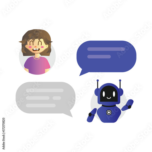 Chat bot chatting illustration isolated