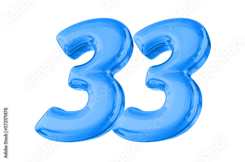 33 Blue Number