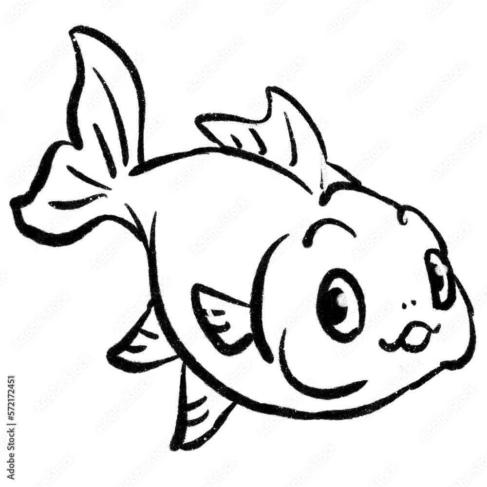 Fototapeta premium 金魚 イラスト ぬりえ