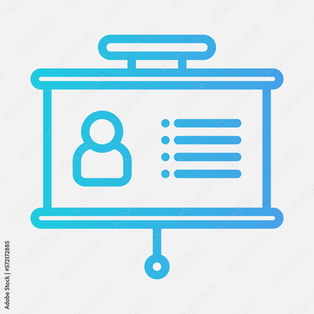Obraz premium Profile presentation icon in gradient style, use for website mobile app presentation