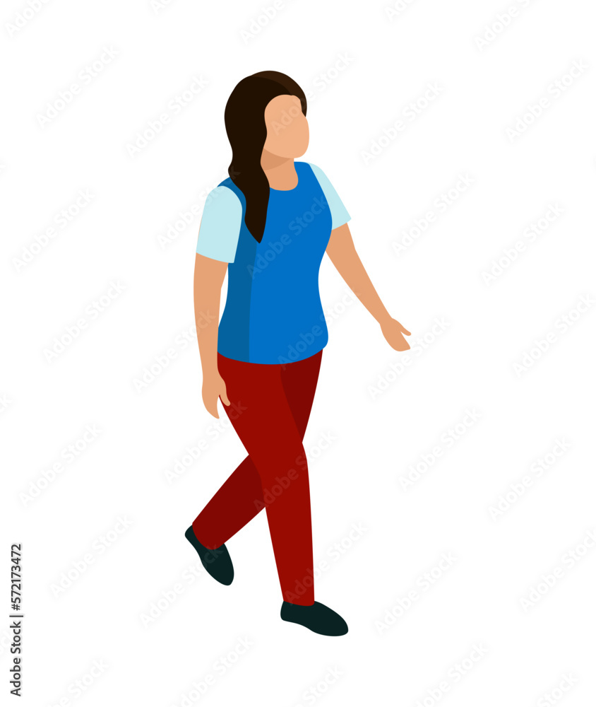Woman Isometric Professions Composition Woman Isometric Professions Composition