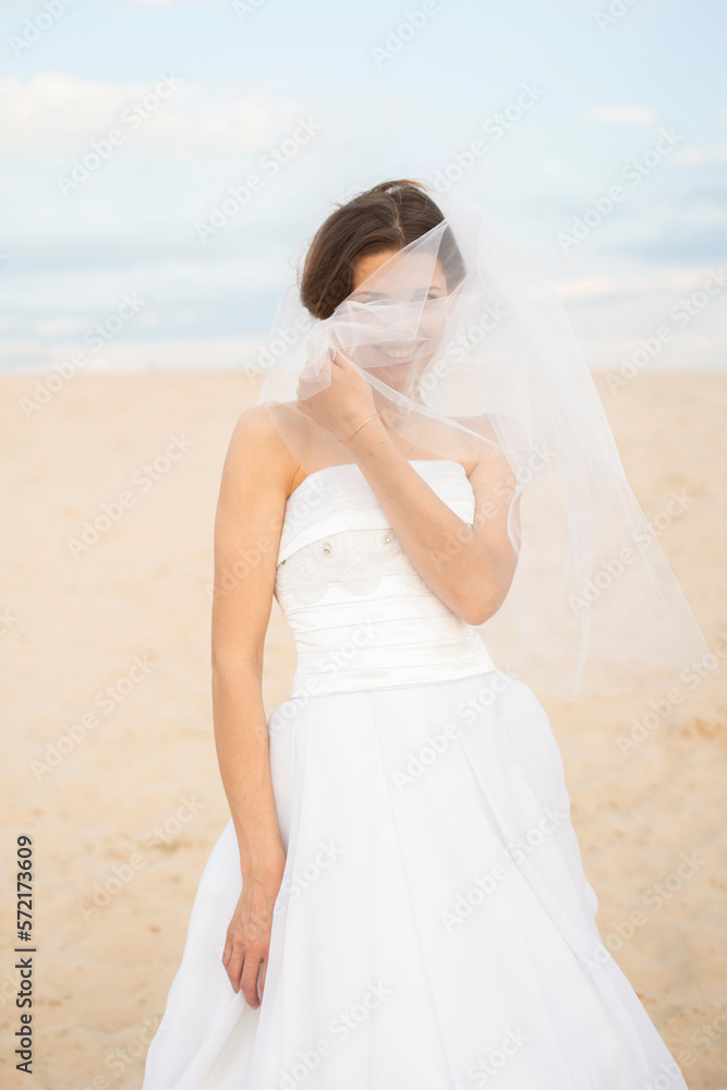 happy bride smiling hiding face happy bride smiling hiding face