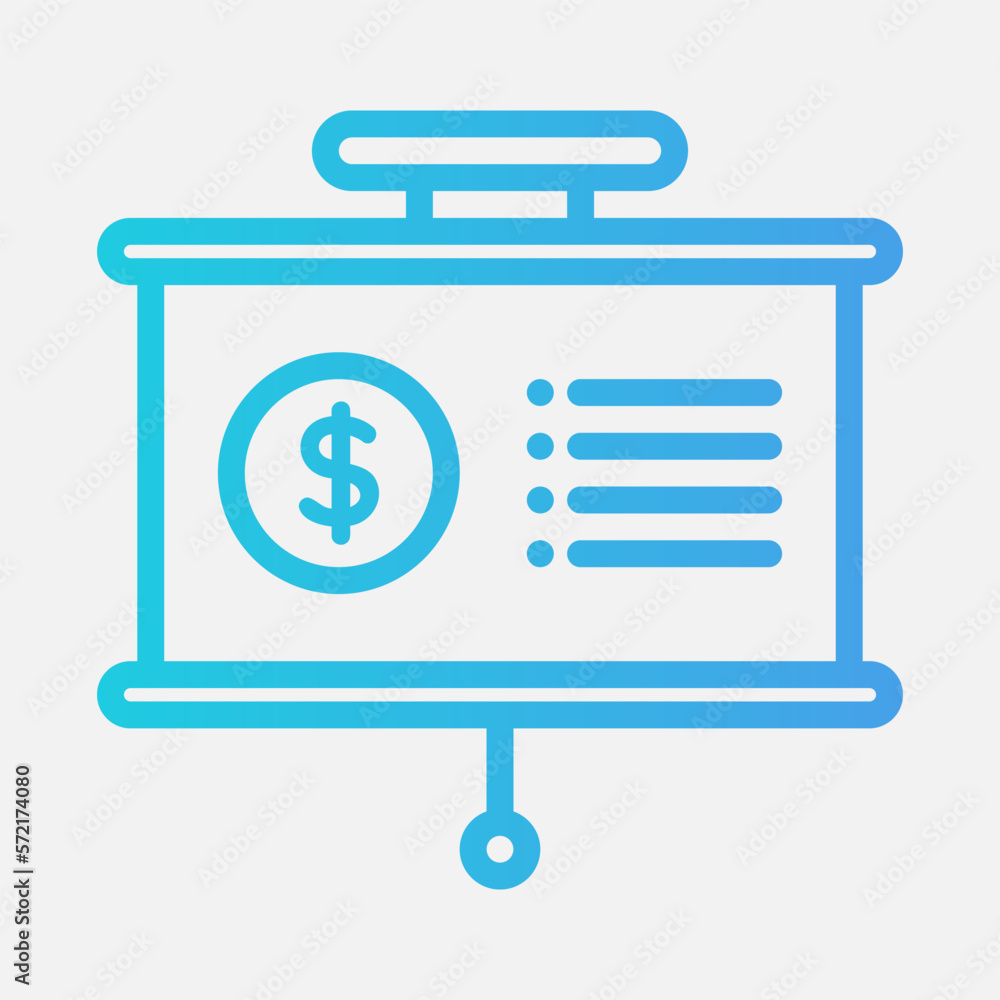 Financial presentation icon in gradient style, use for website mobile app presentation