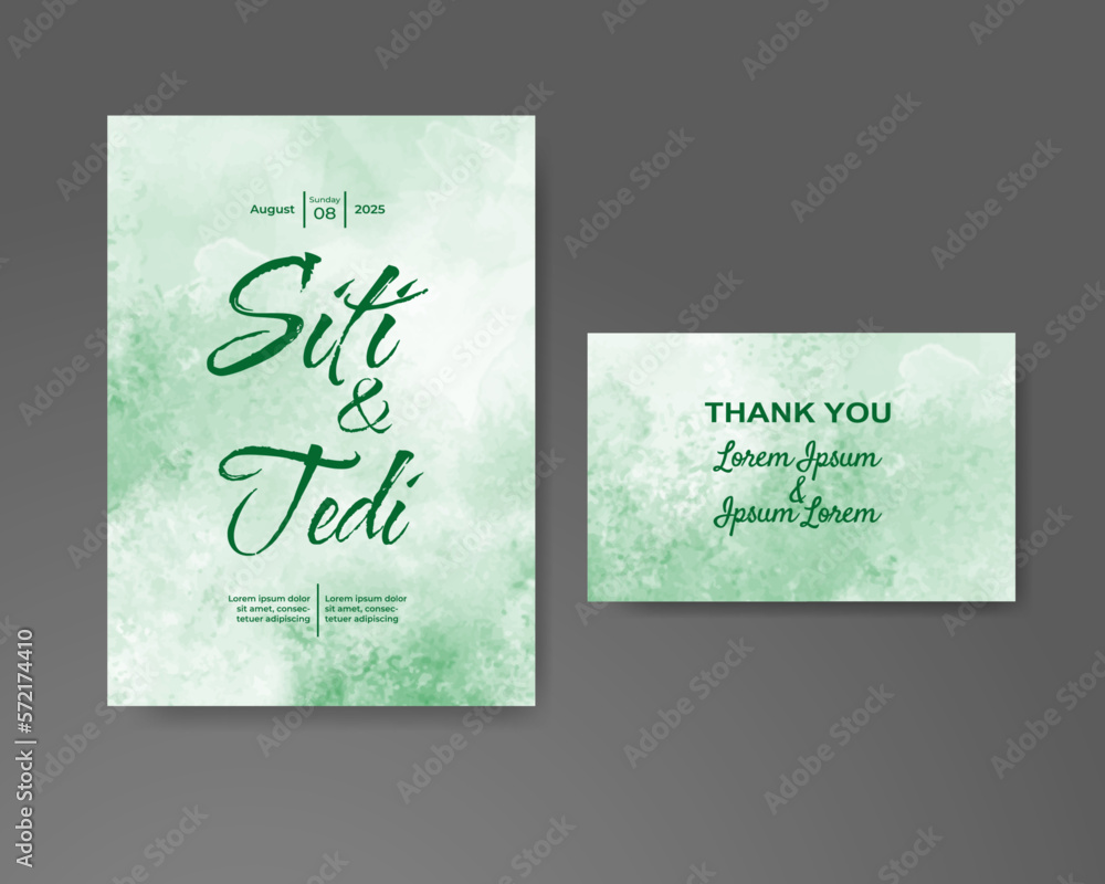 Wedding invitation with abstract watercolor background Wedding invitation with abstract watercolor background