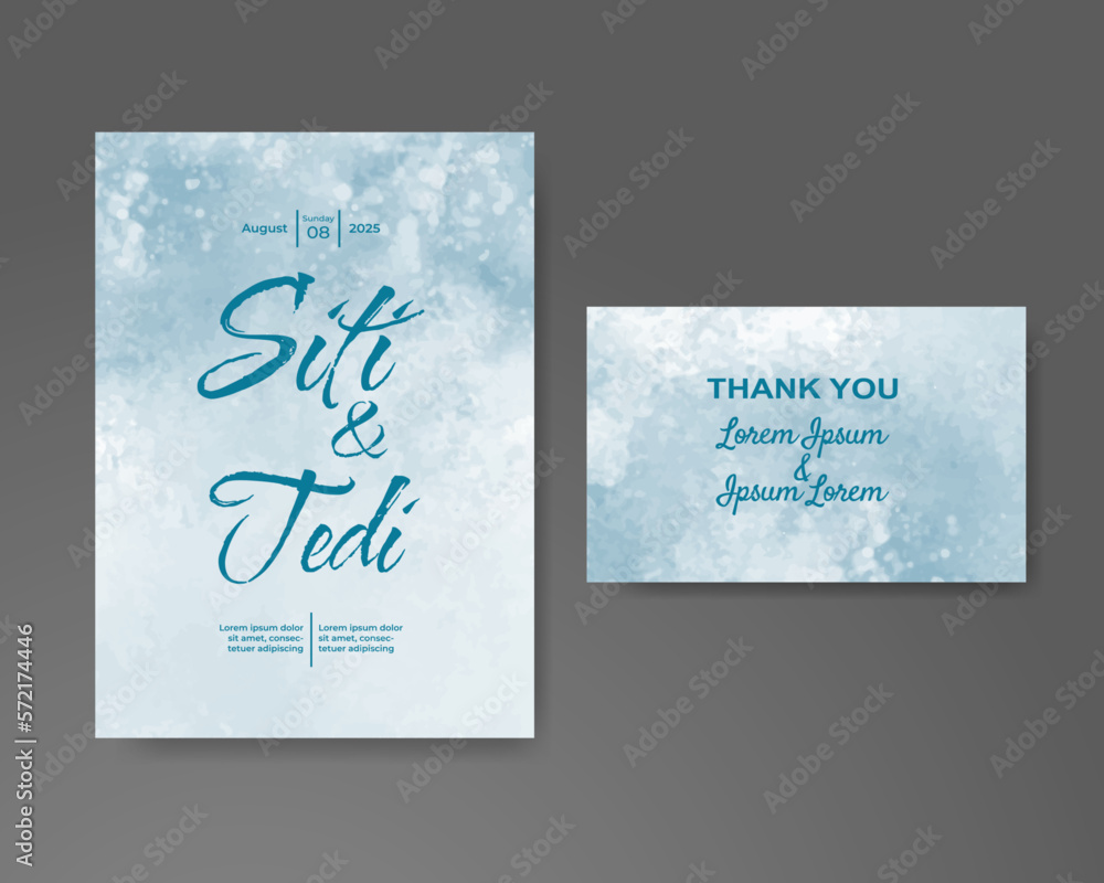 Wedding invitation with abstract watercolor background Wedding invitation with abstract watercolor background