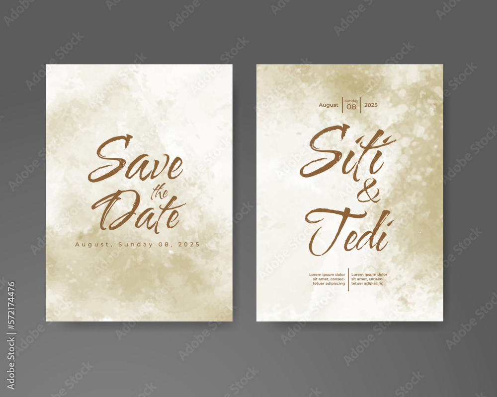 Wedding invitation with abstract watercolor background Wedding invitation with abstract watercolor background