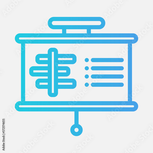 Gantt chart presentation icon in gradient style, use for website mobile app presentation