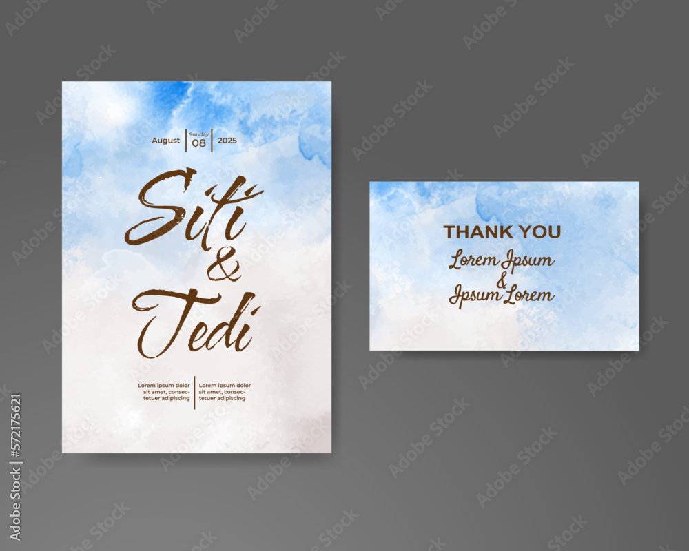 Wedding invitation with abstract watercolor background Wedding invitation with abstract watercolor background
