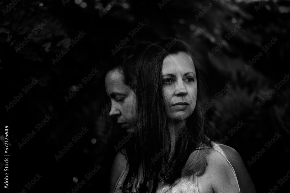 Portrait of pensive white female looking off-camera Portrait of pensive white female looking off-camera