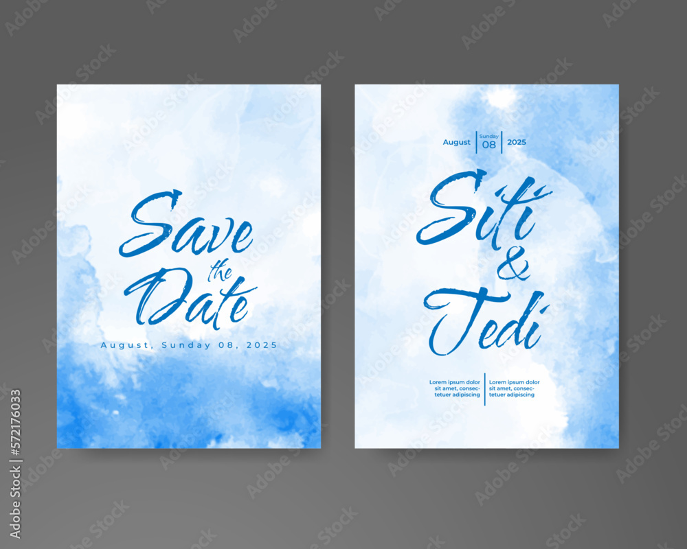Wedding invitation with abstract watercolor background Wedding invitation with abstract watercolor background