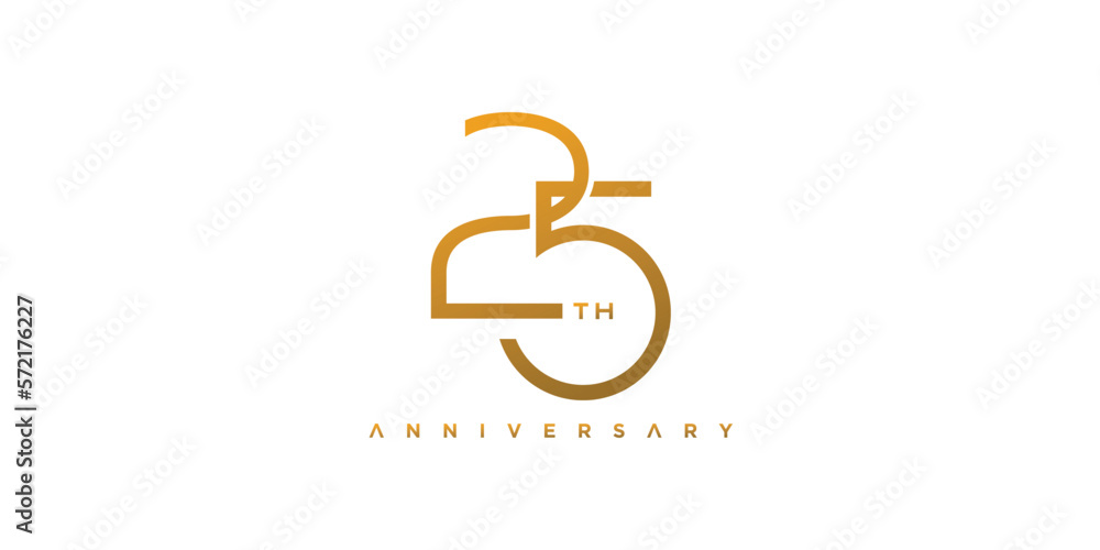 Modern and elegant number 25 logo design Modern and elegant number 25 logo design
