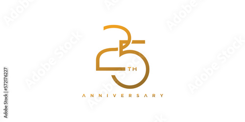 Modern and elegant number 25 logo design photo
