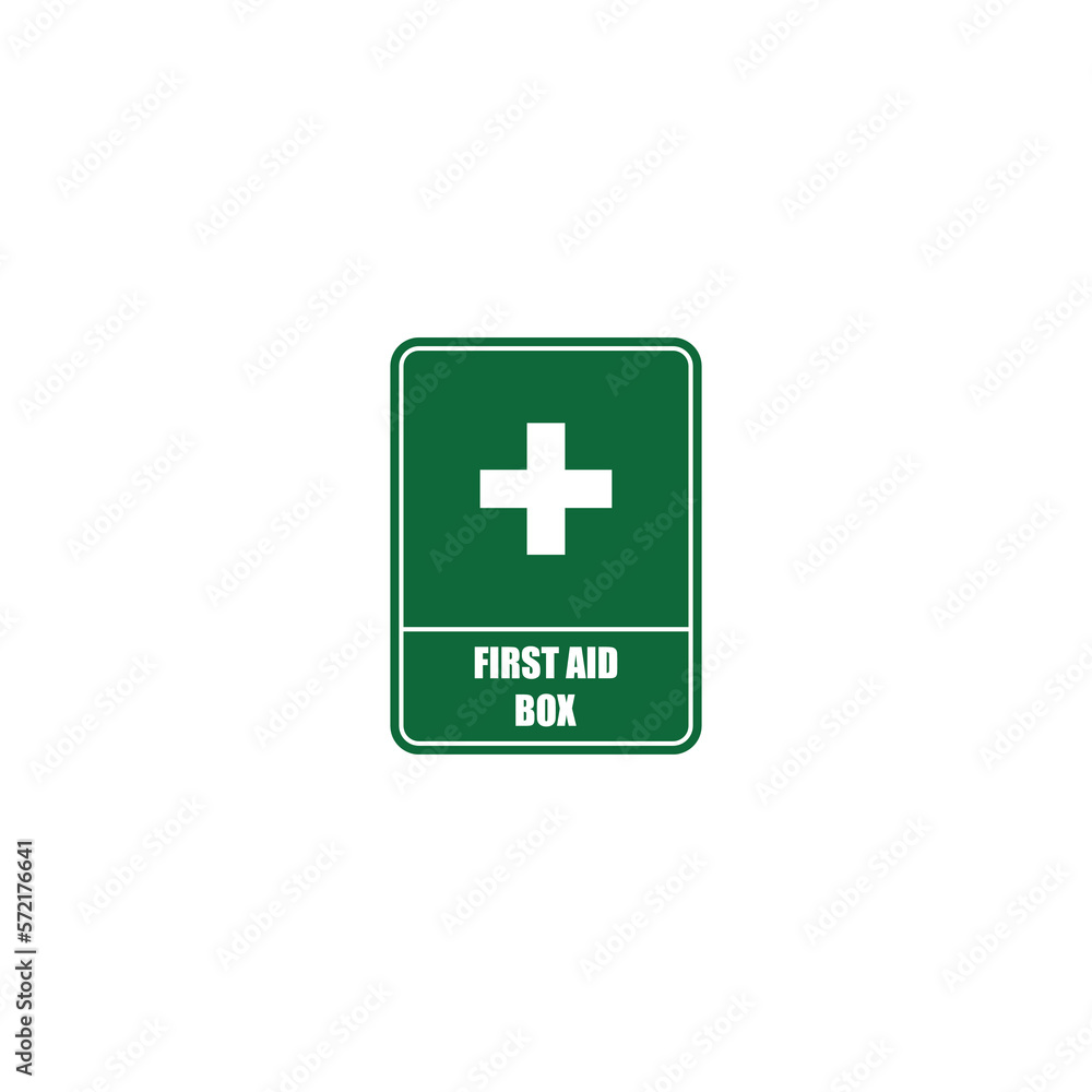 Fototapeta premium First aid box signboard isolated vector graphics