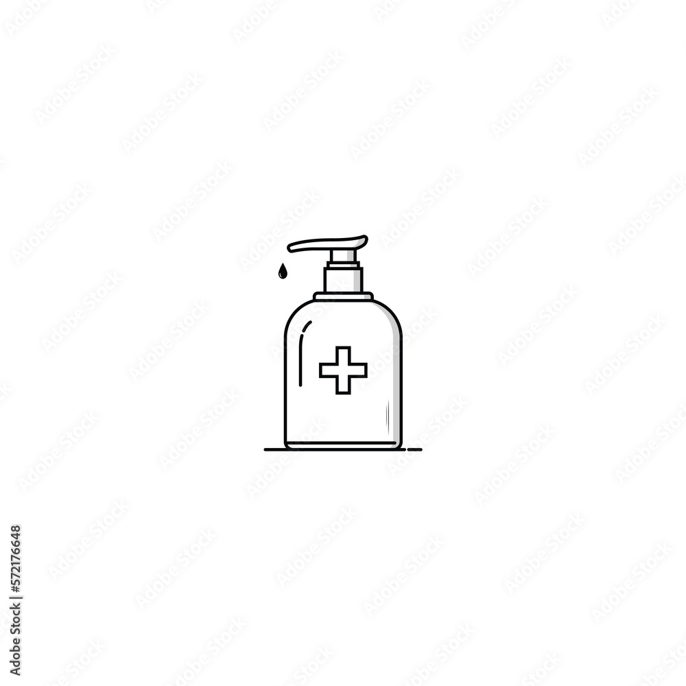 Hand sanitizer bottle icon vector graphics Hand sanitizer bottle icon vector graphics