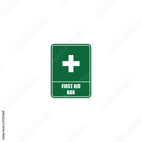 First aid box signboard isolated vector graphics
