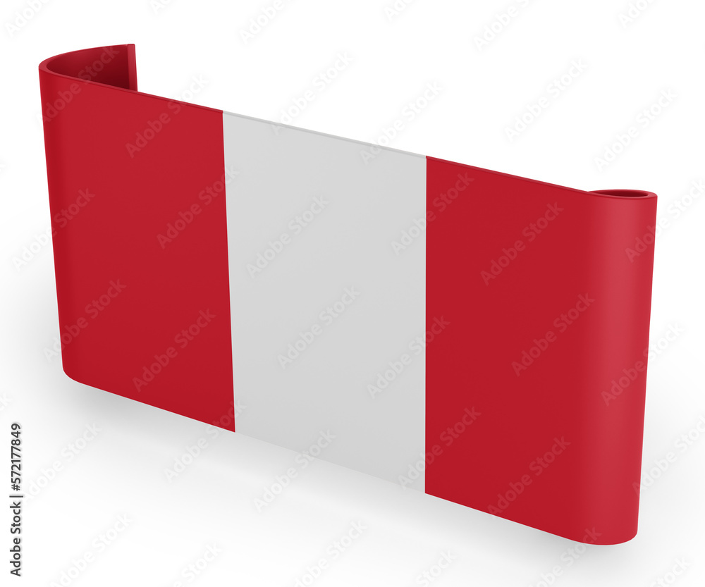 Peru Flag Ribbon Banner